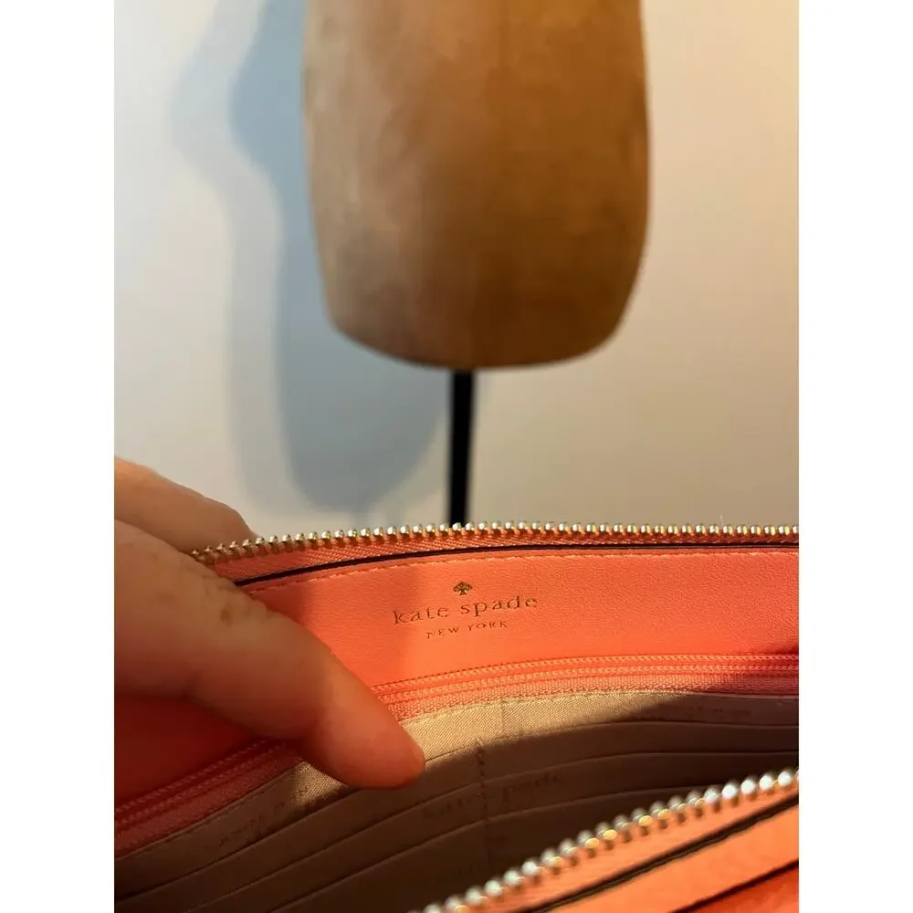 Kate Spade Leila Small Flap Crossbody Pebbled Leather in Peachy Rose $269